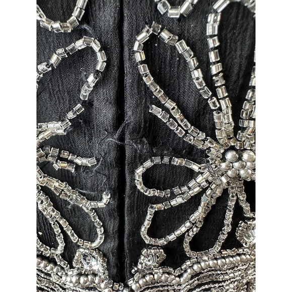 *Flawed* Vintage Laurence Kazar Silk Beaded Embellished Top Black Plus Size 3X - Picture 7 of 12
